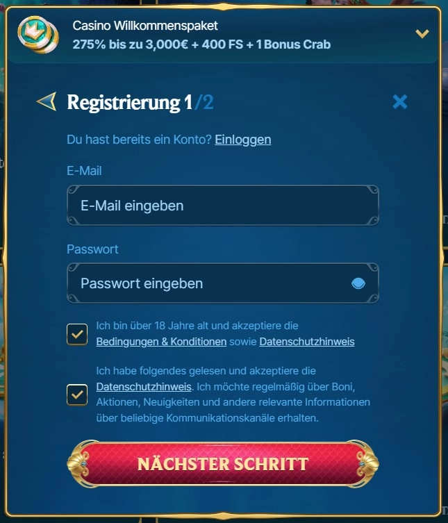 Aquawin casino registrieren